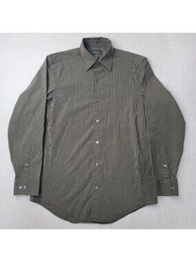 Banana Republic Men's Stretch Olive Green Long-Sleeve Button-Down Shirt Size M